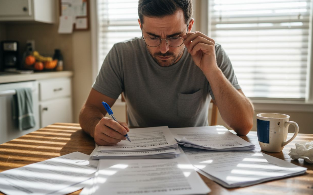 Homeowner reviewing renovation insurance documents
